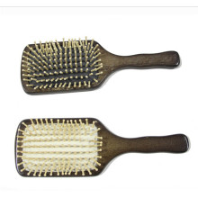 OEM logo en bois redressant la brosse à cheveux